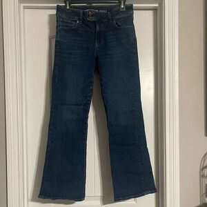 American Eagle Outfitters Dark Blue Kick Boot Jeans